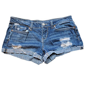 Aeropostale 0 Distressed Blue Denim Shorts